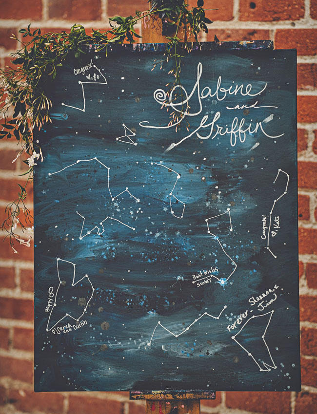 celestial wedding ideas welcome board