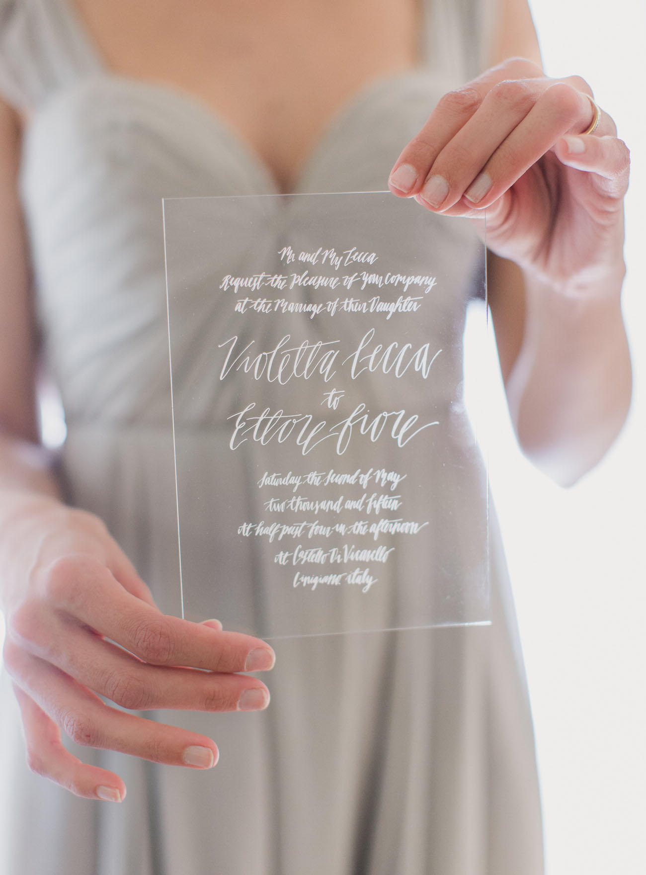 Transparent wedding invitation