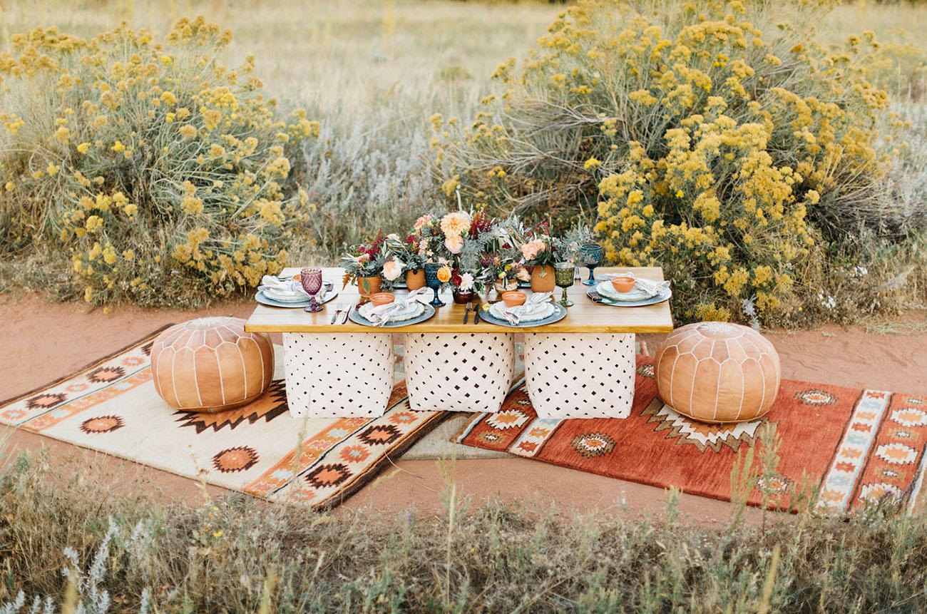 Coachella Festival Wedding casual dining idea