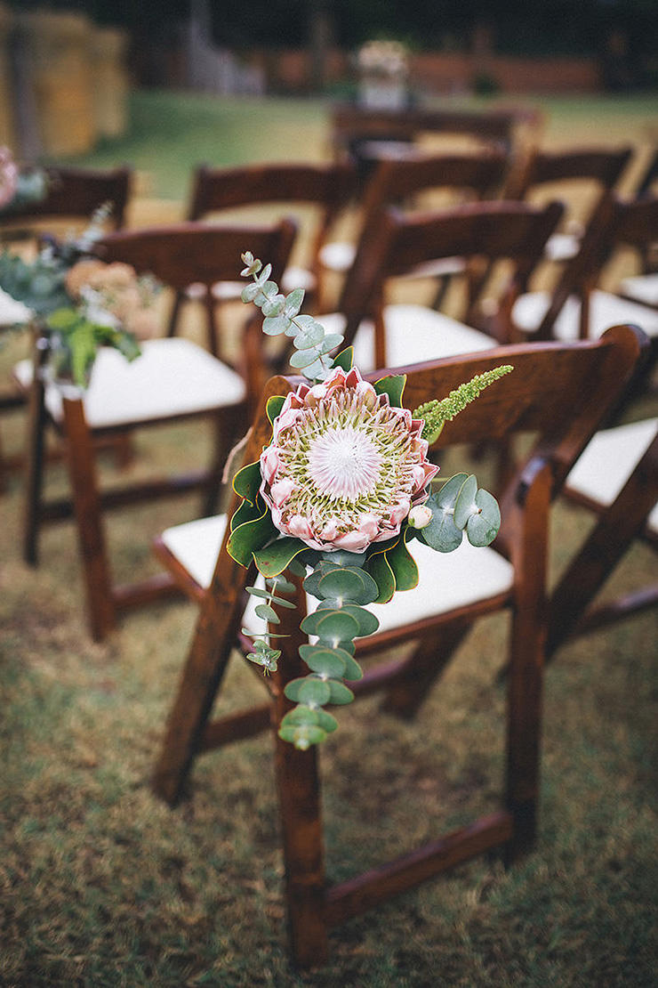 wedding succulents chair embellishment idea