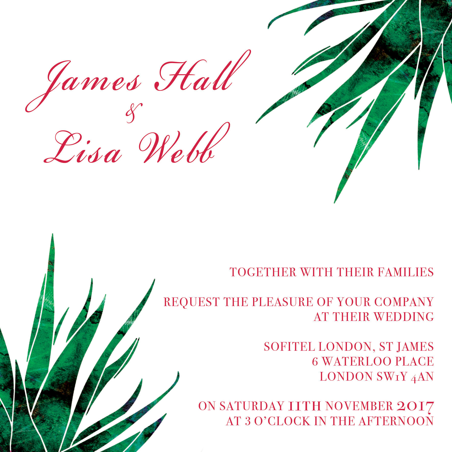 tropical wedding stationery