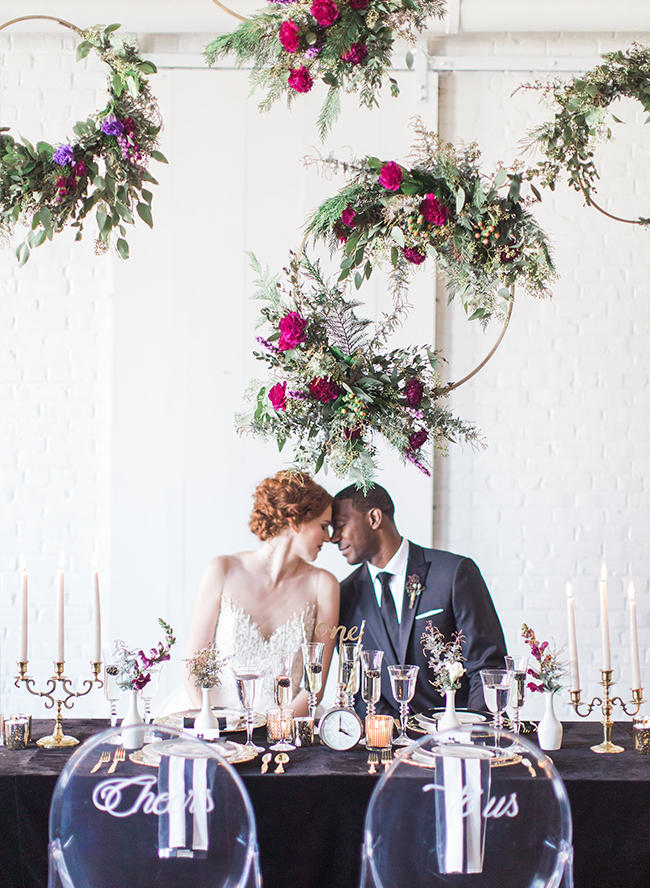 floral hoop wedding hanging installation