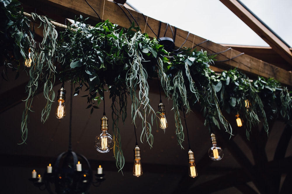 Wedding dance-floor edison lightbulb styling idea