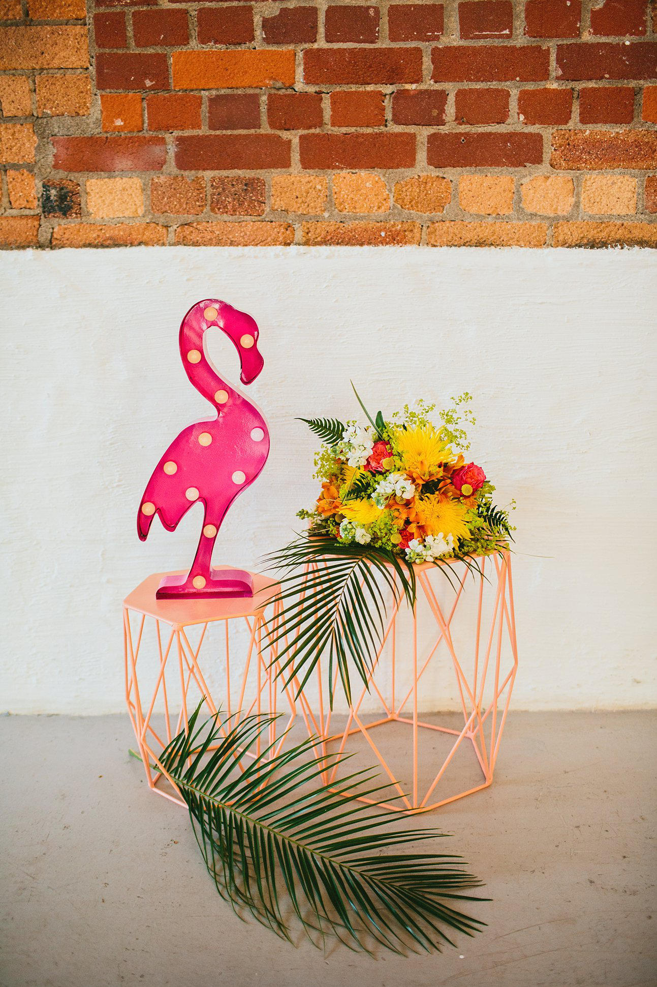 tropical wedding flamingo