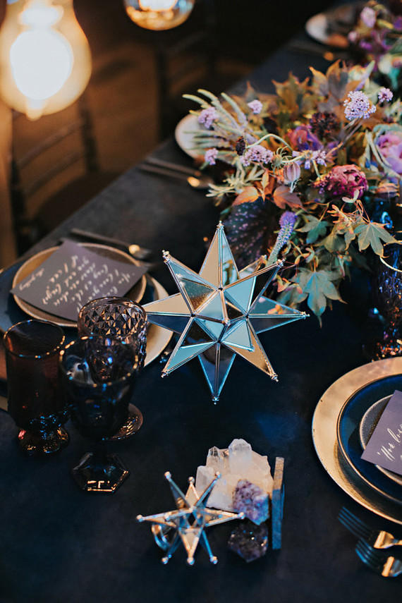 celestial wedding ideas table setting