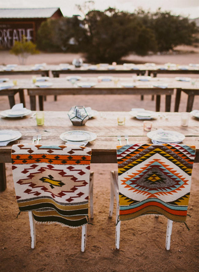 Coachella Festival Wedding seating styling