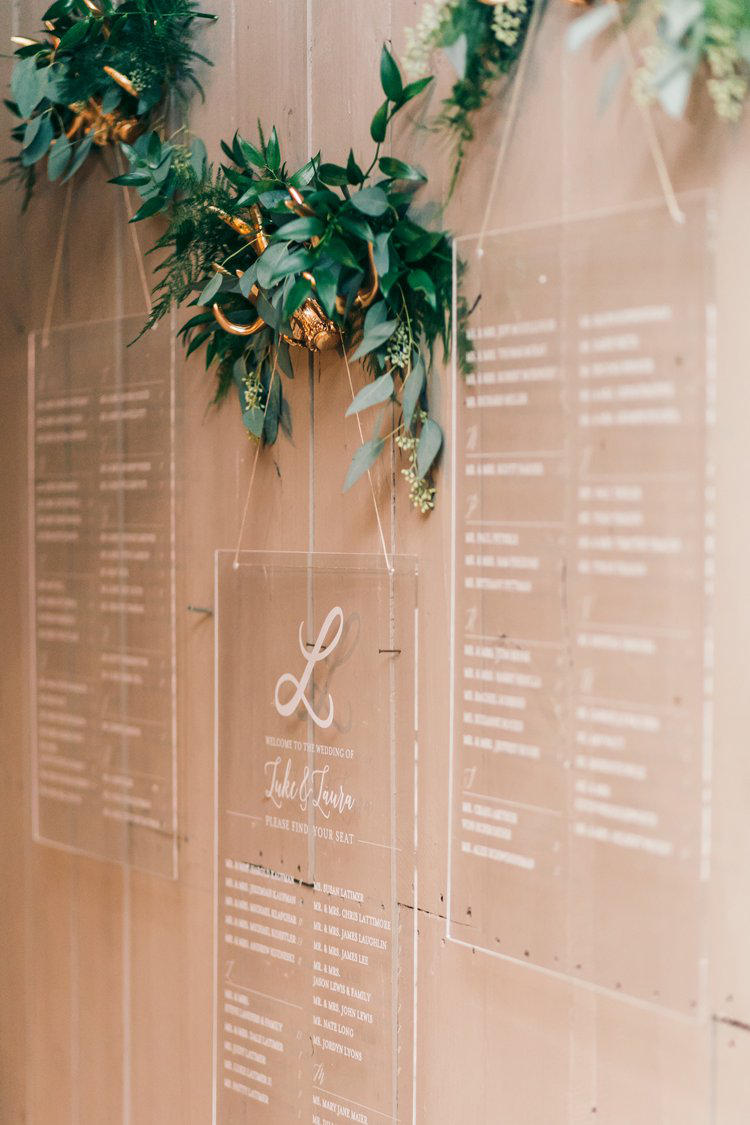 Cool perspex wedding table plan