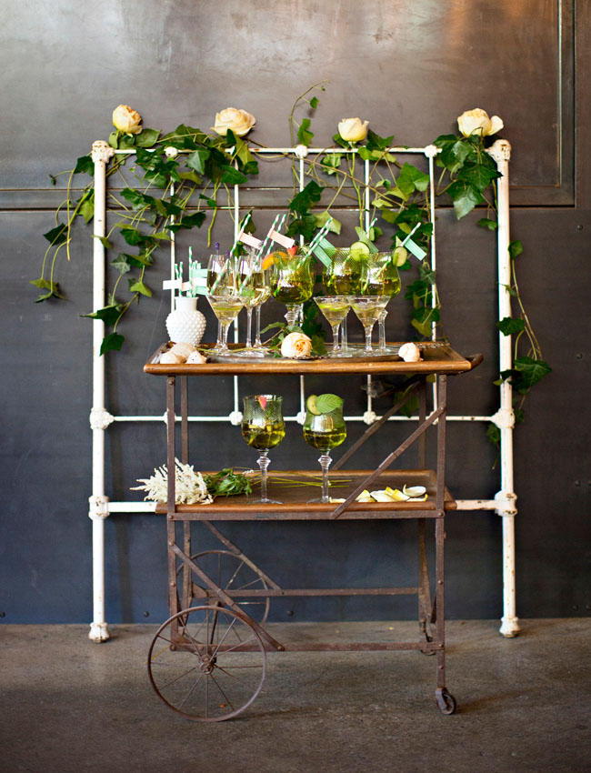 vintage wedding cart