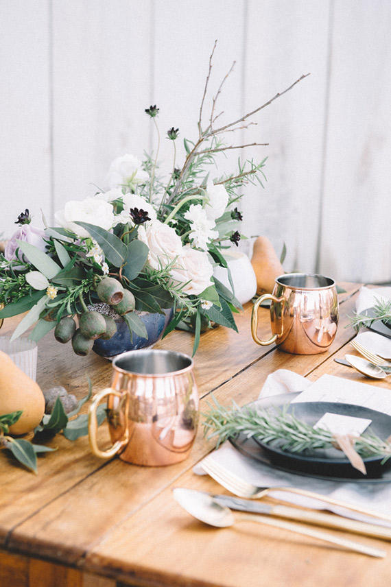 copper trend wedding styling