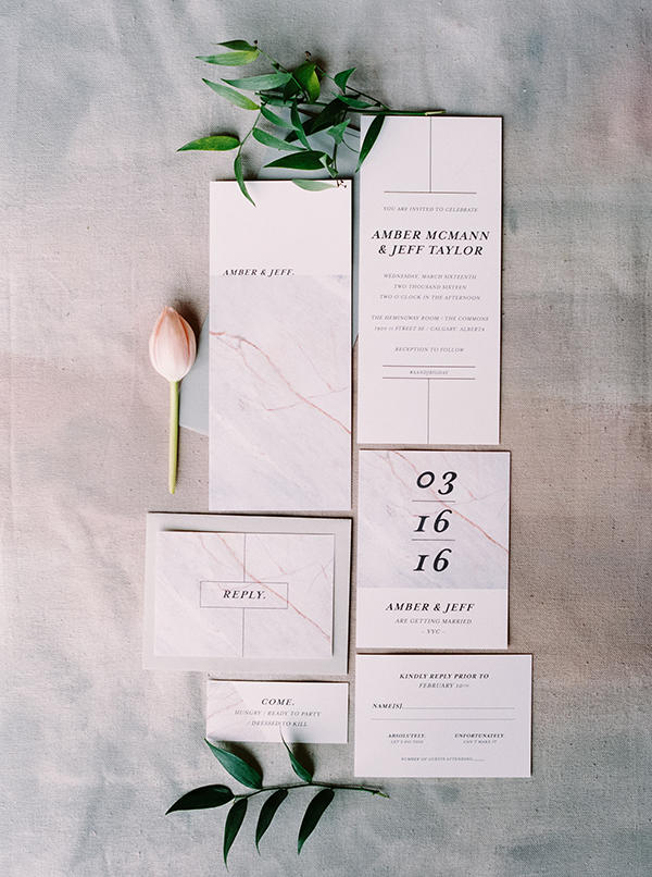 marble trend wedding stationery