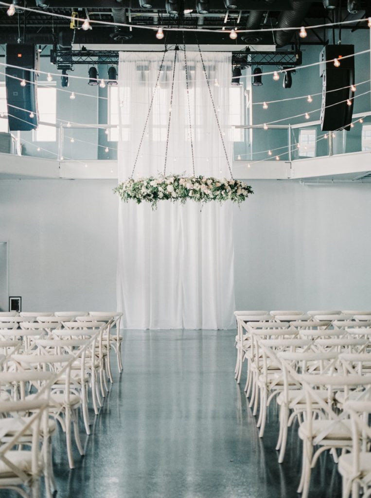 Statement wedding, white, style, hanging installation